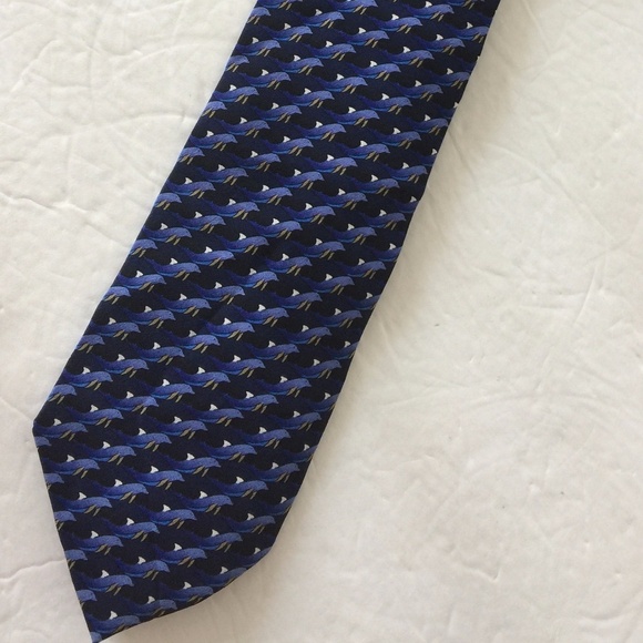 Nature Conservancy Blue Dolphins 100% Silk Tie - Picture 6 of 6